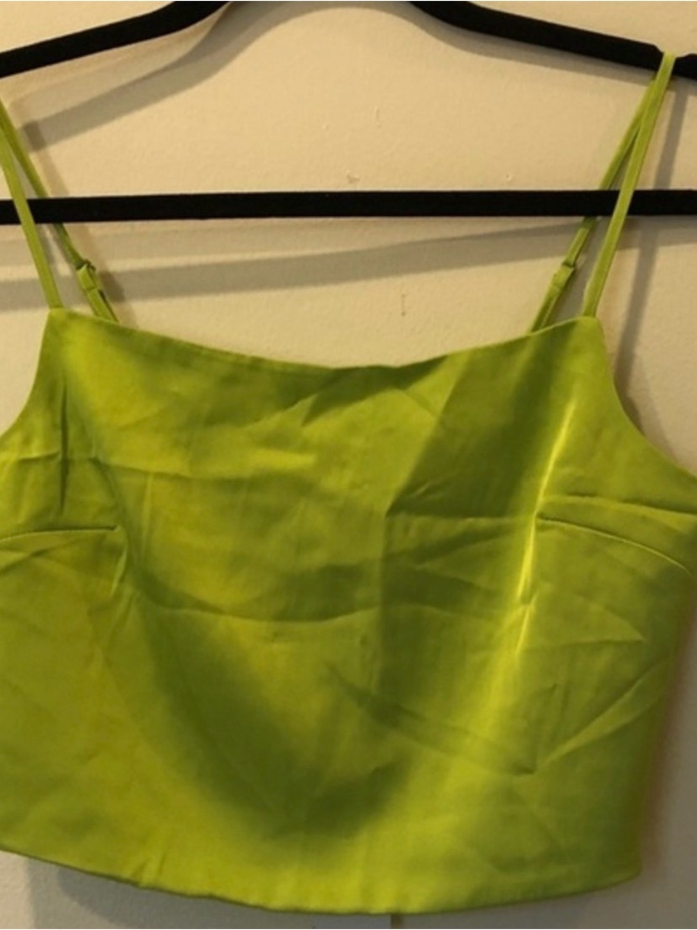 Casual occasions Spaghetti Strap Crop Top in Lime Green Size small boho top